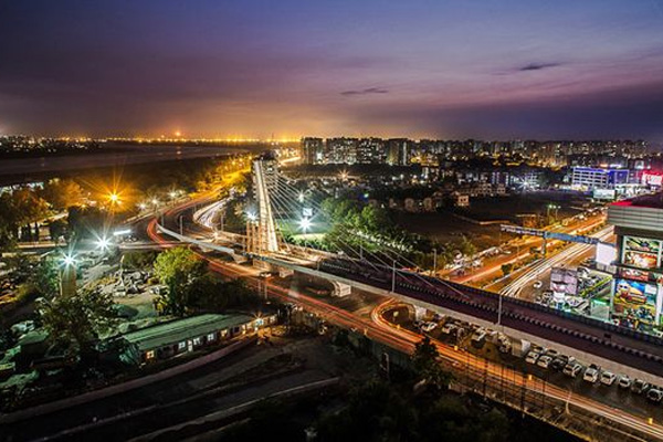 Surat City Night View at Shah Cab Website