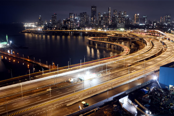 Mumbai City Night View at Shah Cab